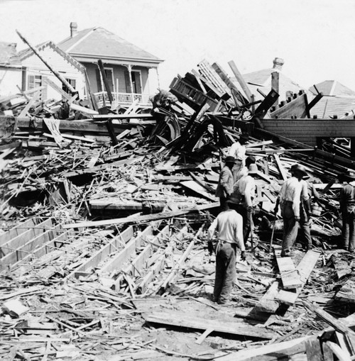 Galveston Hurricane, 1900. /Nmen Searching Among Rubble For Survivors Following The Hurricane That Devastated Galveston, Texas, 8-9 September 1900. Poster Print by Granger Collection - Item # VARGRC0130344