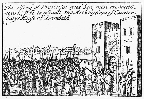 Lambeth Palace, 1640. /Na Mob Of Apprentices Attacks Lambeth Palace, Residence Of Archbishop Of Canterbury William Laud At London, England, 1640. Line Engraving, English, 1642. Poster Print by Granger Collection - Item # VARGRC0094507 Lambeth Palace, 1640. /Na Mob Of Apprentices Attacks Lambeth Palace, Residence Of Archbishop Of Canterbury William Laud At London, England, 1640. Line Engraving, English, 1642. Poster Print by Granger Collection - Item # VARGRC0094507