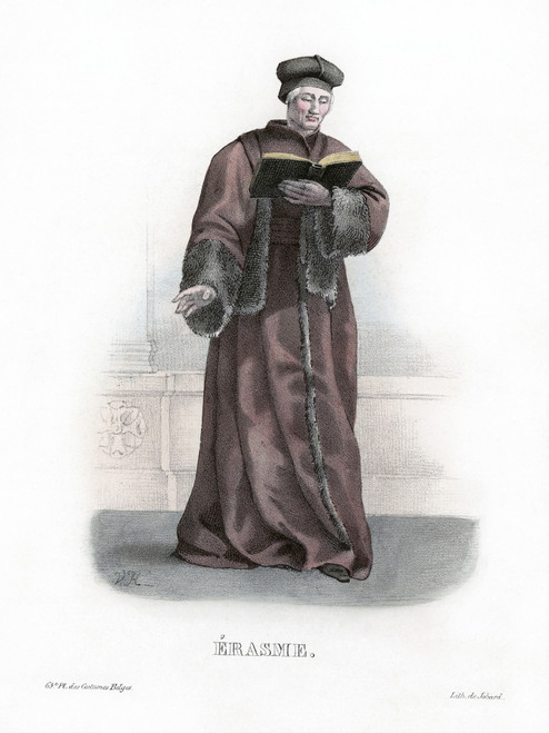 Desiderius Erasmus /N(1466?-1536). Known As Erasmus Of Rotterdam. Dutch Humanist And Scholar. Lithograph, Belgian, 19Th Century. Poster Print by Granger Collection - Item # VARGRC0069068