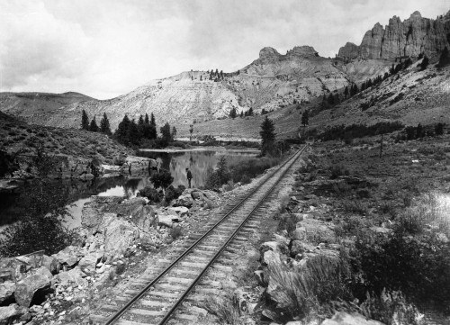 Railroad: 19Th Century. /Na Railroad Track In The American West. Photograph By William Henry Jackson, Late 19Th Century. Poster Print by Granger Collection - Item # VARGRC0176125