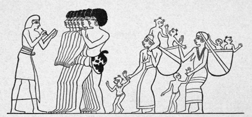 Egypt: Captured Africans. /Ncaptured African Families Are Counted By A Scribe. Line Engraving, German, 1887, After An Ancient Egyptian Tomb Painting. Poster Print by Granger Collection - Item # VARGRC0090509
