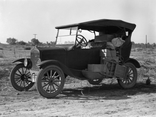 Migrant Automobile, 1936. /Nan Automobile Carrying The Belongings Of A Migrant Worker Near Bakersfield, California. Photograph By Dorothea Lange, November 1936. Poster Print by Granger Collection - Item # VARGRC0123691