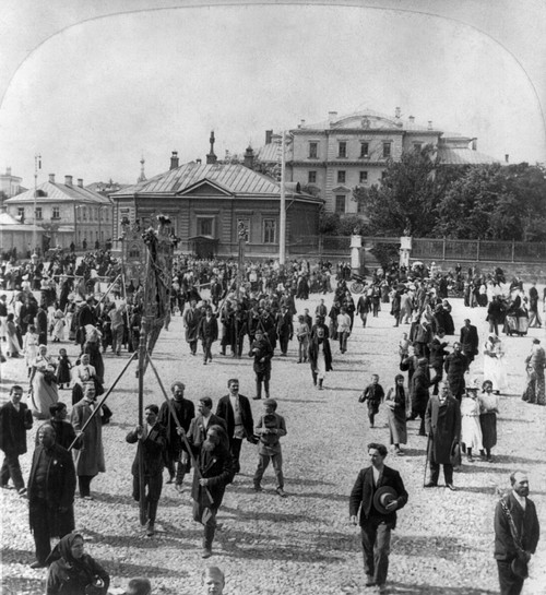 Moscow: Procession. /Nreligious Procession Entering The Church Of Our Savior Not Made By Hands In Serpukhov, Moscow, Russia. Stereograph, C1903. Poster Print by Granger Collection - Item # VARGRC0118688 Moscow: Procession. /Nreligious Procession Entering The Church Of Our Savior Not Made By Hands In Serpukhov, Moscow, Russia. Stereograph, C1903. Poster Print by Granger Collection - Item # VARGRC0118688