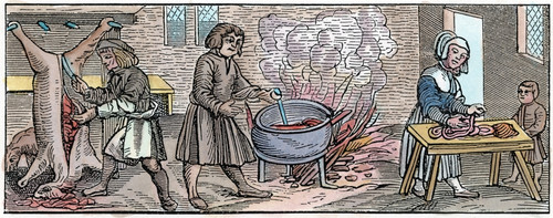 Kitchen, 1518. /Ninterior Of A Kitchen In The 16Th Century. Woodcut, German, 1518, From Johannes Stoeffler'S 'Calendarium Romanum.' Poster Print by Granger Collection - Item # VARGRC0075106