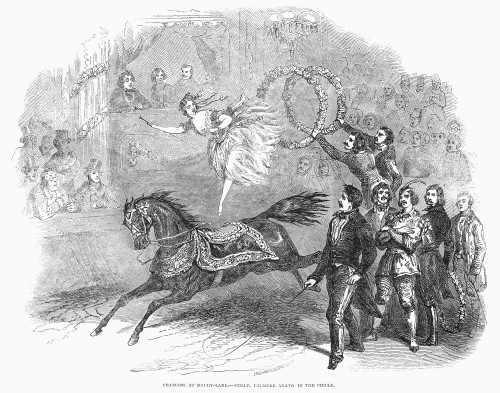 Circus: Acrobat, 1848. /Nfranconi'S Circus, With Lady Palmyre Anato As An Acrobat, At A Drury Lane Theater, London, England. Wood Engraving, 1848. Poster Print by Granger Collection - Item # VARGRC0091635