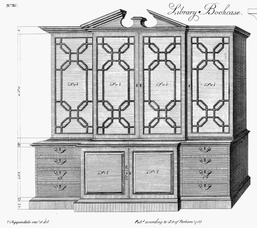 Chippendale: Bookcase, 1753. /Ndesign For A Library Bookcase, 1753, By Thomas Chippendale. Poster Print by Granger Collection