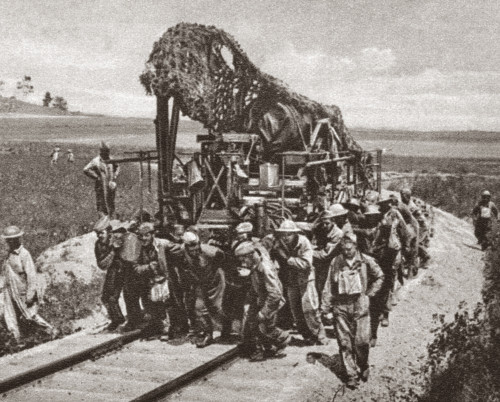 World War I: Camouflage. /Na Heavy French Gun Covered In Camouflage Being Transported To The Fighting Line On The Western Front. Photograph, 1914-1918. Poster Print by Granger Collection - Item # VARGRC0407917