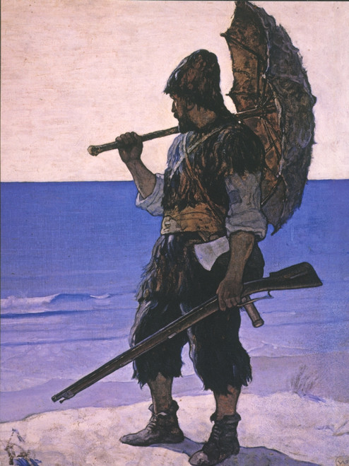 Robinson Crusoe./Nillustration, 1920, By N.C. Wyeth. Poster Print by Granger Collection