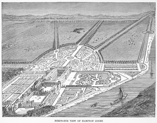 England: Hampton Court. /Nbird'S-Eye View Of Hampton Court. Wood Engraving, 19Th Century. Poster Print by Granger Collection - Item # VARGRC0001243