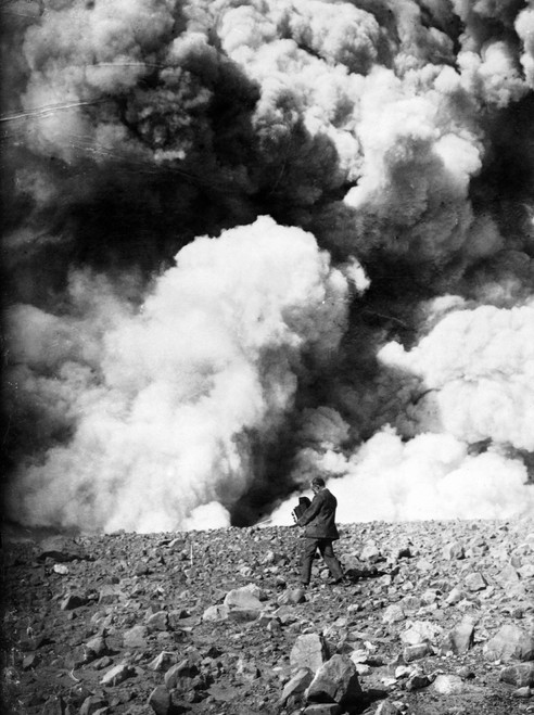 Photographer, C1908. /Nman With Large Camera Photographing A Possible Volcano Eruption. Stereograph, C1908. Poster Print by Granger Collection - Item # VARGRC0111683