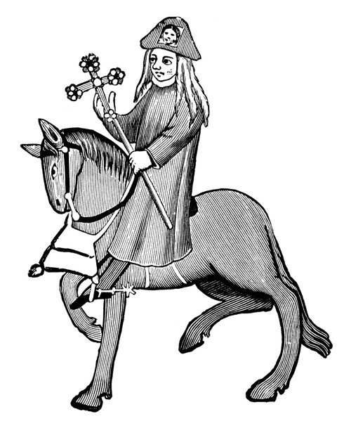 The Pardoner. /Nline Engraving After The Illumination In The Ellesmere Manuscript Of Geoffrey Chaucer'S 'Canterbury Tales.' Poster Print by Granger Collection - Item # VARGRC0059352