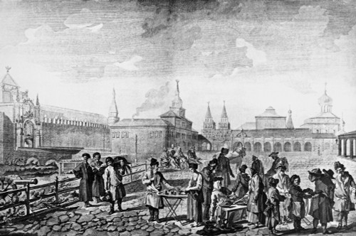 Moscow: Red Square, C1762. /Nmarket In The Red Square In Moscow, Russia. Line Engraving, C1762. Poster Print by Granger Collection - Item # VARGRC0129325