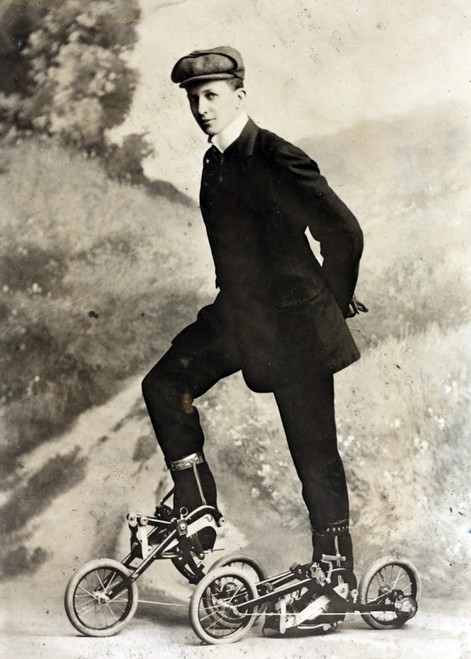 Takypod, Pedaled Roller Skates, 1910 Poster Print by Science Source