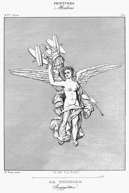 Allegory: Victory. /Nvictory Goddess. 19Th Century Engraving After An Ancient Roman Painting. Poster Print by Granger Collection - Item # VARGRC0092082