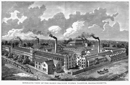 Massachusetts: Factory. /Nview Of The Mason Machine Works At Taunton, Massachusetts. Wood Engraving, 1875. Poster Print by Granger Collection - Item # VARGRC0093492