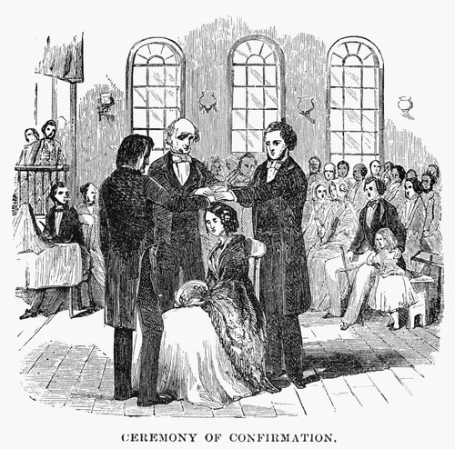 Mormon Confirmation. /Nwood Engraving, American, 1853. Poster Print by Granger Collection - Item # VARGRC0098842