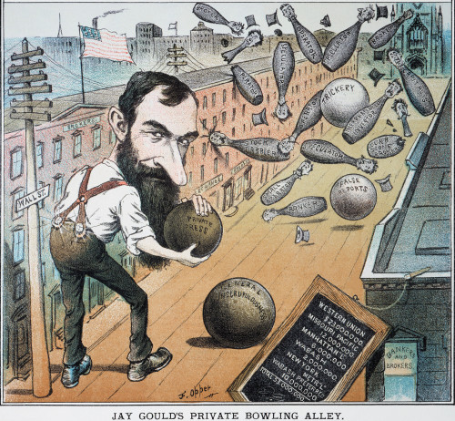 Jay Gould Cartoon, 1882. /Nan 1882 Cartoon By Frederick Burr Opper Of Wall Street As Jay Gould'S Private Bowling Alley. Poster Print by Granger Collection - Item # VARGRC0009489