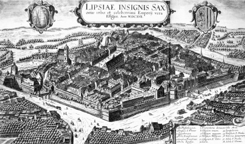 Germany: Leipzig. /Na View Of Leipzig, Germany. Line Engraving, German, 1617, By Braun-Hogenberg. St. Thomas Church Is #2 On The Left. Poster Print by Granger Collection - Item # VARGRC0060248 Germany: Leipzig. /Na View Of Leipzig, Germany. Line Engraving, German, 1617, By Braun-Hogenberg. St. Thomas Church Is #2 On The Left. Poster Print by Granger Collection - Item # VARGRC0060248