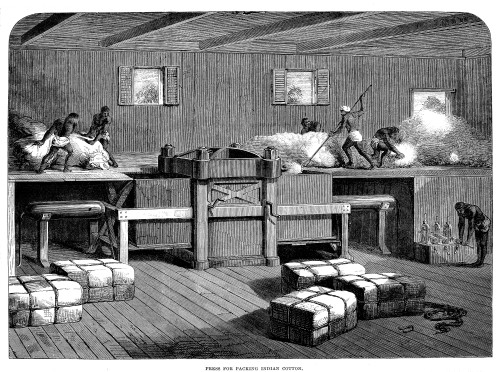 Textile Manufacture, 1864. /N'Press For Packing Indian Cotton.' The Manufacture Of Cotton At India. Wood Engraving, English. Poster Print by Granger Collection - Item # VARGRC0081930