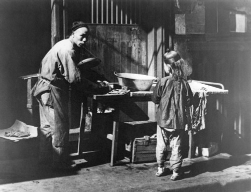 Immigrants: Chinese. /Na Butcher Working Outdoors On The Streets Of San Francisco'S Chinatown: Photograph, C. 1900, By Arnold Genthe. Poster Print by Granger Collection - Item # VARGRC0032304