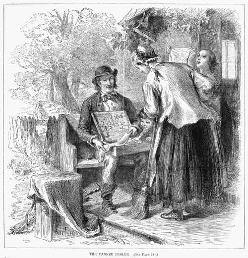 Yankee Peddler, 1870. /Nwood Engraving, American, 1870. Poster Print by Granger Collection - Item # VARGRC0087176