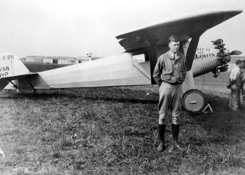 Charles A. Lindbergh /N(1902-1974). American Aviator. Lindbergh And The Spirit Of St. Louis Shortly Before Taking Off From Roosevelt Field, New York, For Paris, On 20 May 1927. Poster Print by Granger Collection - Item # VARGRC0004737