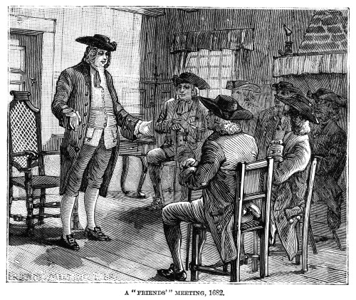 William Penn (1644-1718). /Nfounder Of The Colony Of Pennsylvania. At A Friends (Quaker) Meeting In 1682. Wood Engraving, American, 1883. Poster Print by Granger Collection - Item # VARGRC0323657