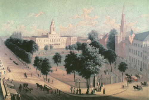 New York: City Hall. /Nview Of City Hall, New York. Painting, Early-19Th Century. Poster Print by Granger Collection