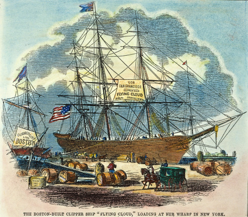 Clipper: Flying Cloud, 1851. /Nthe Clipper Ship Flying Cloud Loading At New York For A Voyage To San Francisco In 1851: Contemporary Colored Engraving. Poster Print by Granger Collection - Item # VARGRC0008333