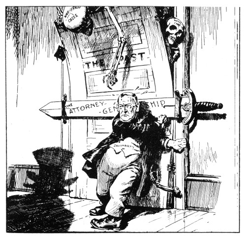 Cartoon: Daugherty, C1924. /Namerican Cartoon Showing U.S. Attorney General Harry Daugherty Trying Desperately To Conceal The Skeletons Of Malfeasance From The American People. Cartoon, C1924. Poster Print by Granger Collection - Item # VARGRC0015937