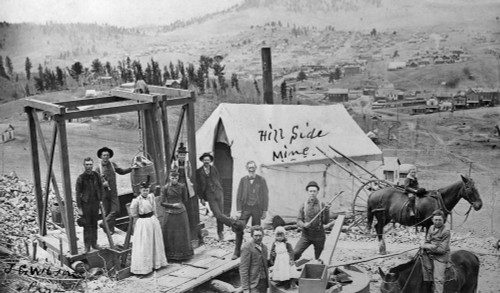 Colorado: Miners, C1890. /Nminers With Family Members At The Hillside Mine Near Cripple Creek, Colorado. Photographed By J.G. Wilson, C1890. Poster Print by Granger Collection - Item # VARGRC0184202