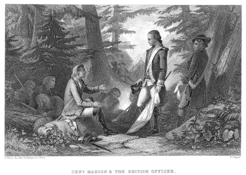 Francis Marion (1732?-1795). /Namerican Revolutionary Soldier. Marion Inviting A British Officer To Dine With Him On Roasted Sweet Potatoes; Steel Engraving, 19Th Century. Poster Print by Granger Collection - Item # VARGRC0060786