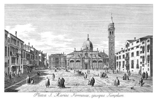 Venice: Maria Formosa. /Ncampo Sta. Maria Formosa In Venice, Italy, With Palazzo Malipiero-Trevisan In The Background. Engraving, 1735, By Antonio Visentini After Canaletto. Poster Print by Granger Collection - Item # VARGRC0600317