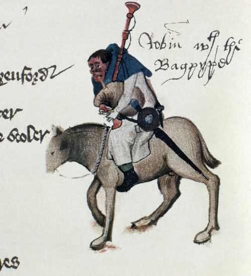 Chaucer: Canterbury Tales. /Nthe Miller. Detail From A Acsimile Of The Ellesmere Manuscript Of Geoffrey Chaucer'S 'Canterbury Tales,' C1410. Poster Print by Granger Collection - Item # VARGRC0107113