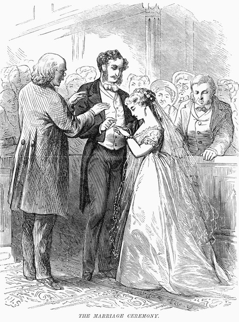 Wedding, 1869. /Nline Engraving, American, 1869. Poster Print by Granger Collection - Item # VARGRC0015421