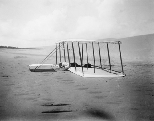Orville Wright, 1901. /Norville Wright Preparing For Takeoff In The First Wright Brothers Biplane Glider At Kitty Hawk, North Carolina. Photograph, 1901. Poster Print by Granger Collection - Item # VARGRC0017279