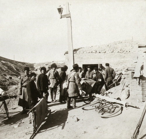 Russo-Japanese War, C1905. /Nbicycle Stretchers Bringing Wounded Russian Soldiers To A Surgical Station At Port Arthur, China. Stereograph, C1905. Poster Print by Granger Collection - Item # VARGRC0116040