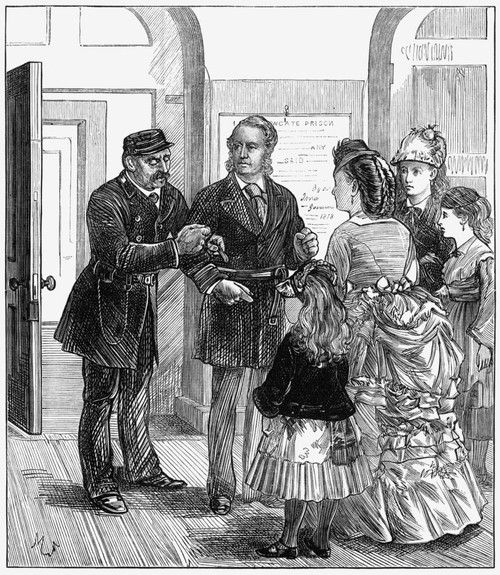 Newgate Prison, 1873. /Nvisitors Watch As A Condemned Prisoner Is Pinned Into A Straight Jacket, At Newgate Prison In London. Wood Engraving, English, 1873. Poster Print by Granger Collection - Item # VARGRC0268363 Newgate Prison, 1873. /Nvisitors Watch As A Condemned Prisoner Is Pinned Into A Straight Jacket, At Newgate Prison In London. Wood Engraving, English, 1873. Poster Print by Granger Collection - Item # VARGRC0268363