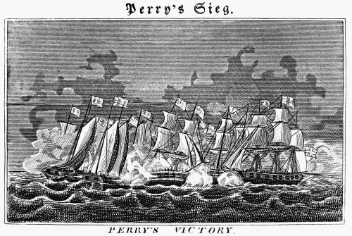 Battle Of Lake Erie, 1813. /Noliver Hazard Perry'S Victory At Lake Erie, 10 September, 1813. Steel Engraving, German, Early 19Th Century. Poster Print by Granger Collection - Item # VARGRC0039296