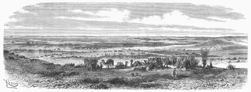 Suez Canal, 1869. /Nview Of The Isthmus Of Suez, From Atop Mt. Meriam. Wood Engraving, French, 1869. Poster Print by Granger Collection - Item # VARGRC0091434