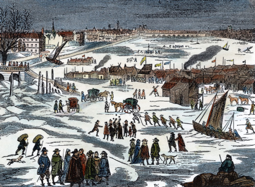 Thames: Frost Fair, 1684. /Nthe Frost Fair On The Frozen Thames River In England During The Severe Winter Of 1683-84. Wood Engraving, 19Th Century, After A Contemporary Woodcut. Poster Print by Granger Collection - Item # VARGRC0011386