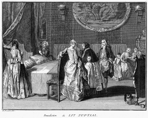 Nuptial Bed, C1730. /Nthe Blessing Of The Nuptial Bed. Copper Engraving, C1730, By Bernard Picart. Poster Print by Granger Collection - Item # VARGRC0048911
