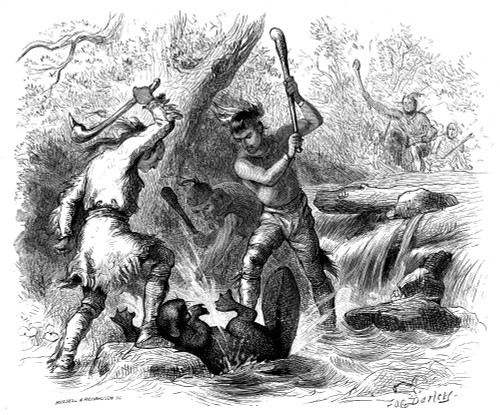 Hiawatha: Hunting. /Nwood Engraving After Felix O.C. Darley From A 19Th Century Edition Of Henry Wadsworth Longfellow'S 'The Song Of Hiawatha.' Poster Print by Granger Collection - Item # VARGRC0004701