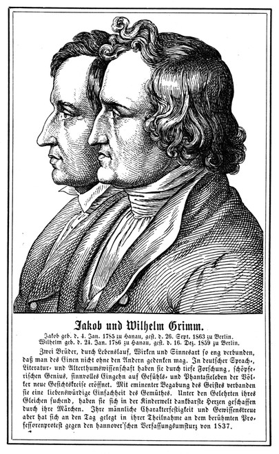 Grimm Brothers, 19Th Cent. /Njakob Grimm (1785-1863) And Wilhelm Grimm (1786-1859). German Philologists And Folklorists. Line Engraving, German, 19Th Century. Poster Print by Granger Collection - Item # VARGRC0015455