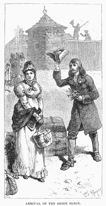 Hudson'S Bay Company: Bride. /Nthe Arrival Of A Bride Selected By Company Officials In London To Be Married To An English Trader Of The Hudson'S Bay Company In Canada. Wood Engraving, 1879. Poster Print by Granger Collection - Item # VARGRC0096047