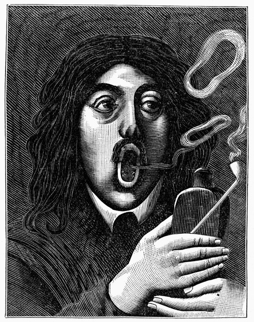Brouwer: Smoking, C1630. /Nwreaths Of Tobacco Smoke. Line Enraving, 19Th Century, After A Painting By Adriaen Brouwer (1605-1638). Poster Print by Granger Collection - Item # VARGRC0098907