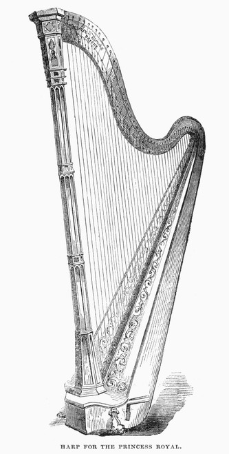 Harp, 1843. /Nharp For Princess Victoria Of Great Britain. Wood Engraving, English, 1843. Poster Print by Granger Collection - Item # VARGRC0034378