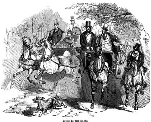 Carriages, 1859. /Ngoing To The Races By Carriage. Wood Engraving, English, 1859. Poster Print by Granger Collection - Item # VARGRC0081515