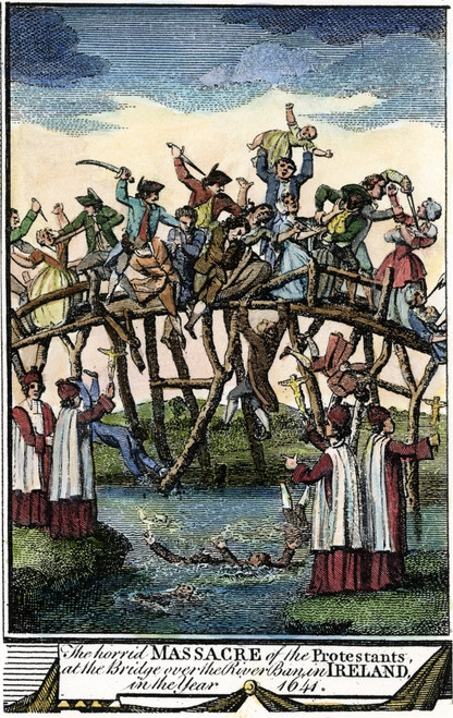 Massacre Of Protestants. /Nat The Bridge Over The River Ban, 1641. Copper Engraving From A Late 18Th Century English Edition Of John Foxe'S 'The Book Of Martyrs.' Poster Print by Granger Collection - Item # VARGRC0051328