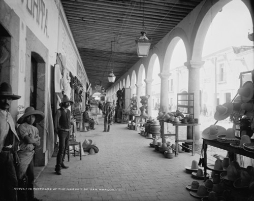 Mexico, C1890. /Nportales Of The Market Of San Marcos In Aguascalientes, Mexico. Photograph By William Henry Jackson, C1890. Poster Print by Granger Collection - Item # VARGRC0371342